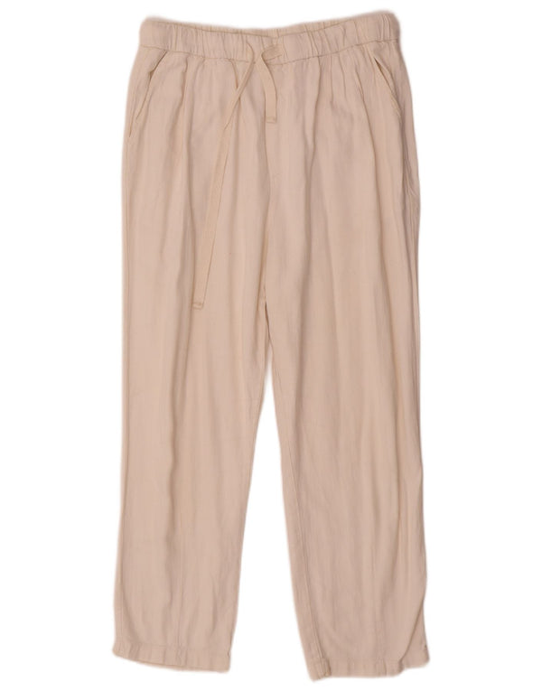 Zara Calça feminina cortada com pegged pequena W26 L23 bege