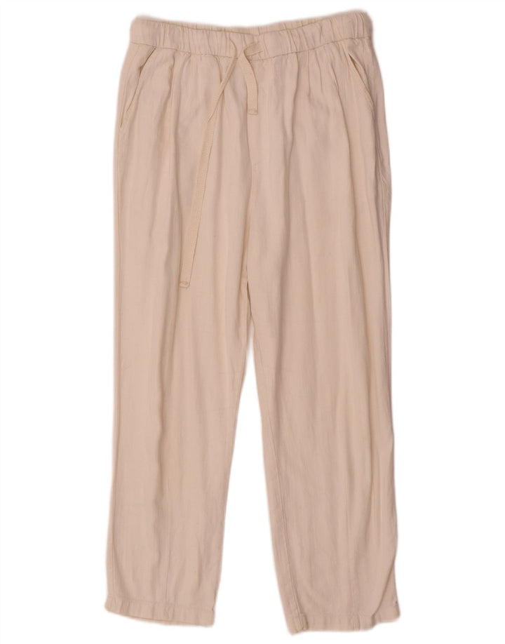 Zara Calça feminina cortada com pegged pequena W26 L23 bege