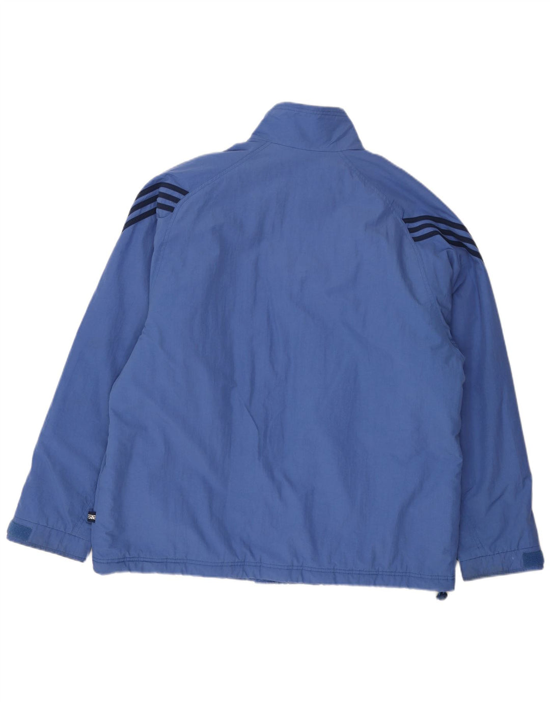 Jaqueta corta-vento masculina Adidas UK 42/44 grande poliéster azul