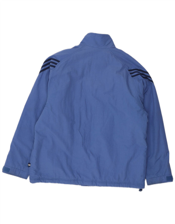 Jaqueta corta-vento masculina Adidas UK 42/44 grande poliéster azul