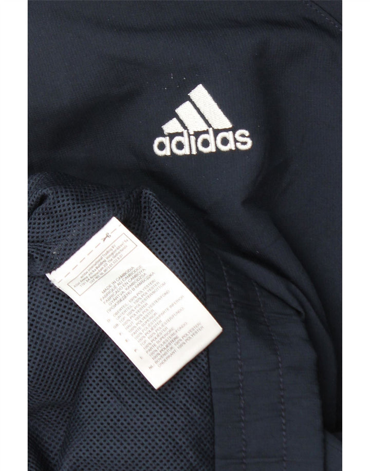 Adidas masculino moletom com capuz jaqueta top pequeno azul marinho colorblock