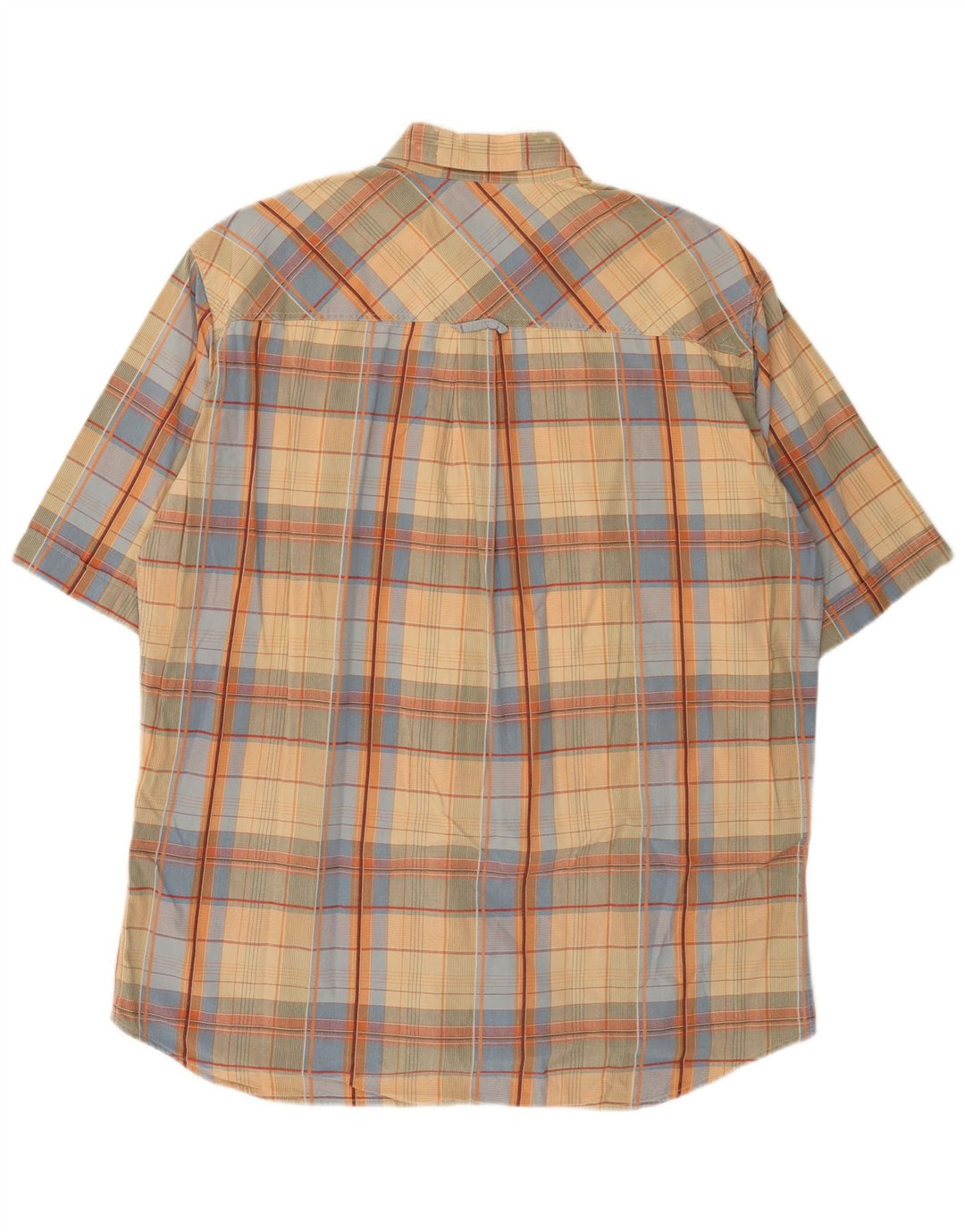 Camisa masculina de manga curta Marlboro Classics XL bege xadrez algodão