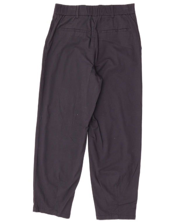 Zara Calça chino feminina cônica pequena W26 L26 algodão azul marinho