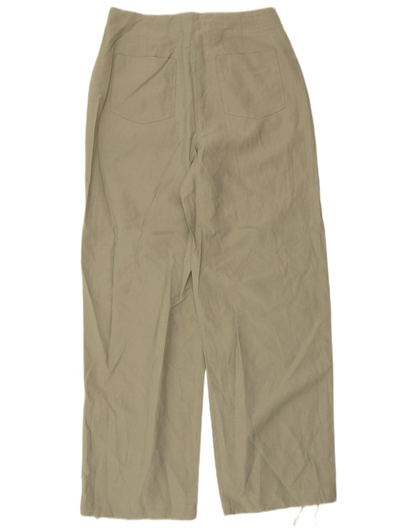 Calça chino reta feminina Marks & Spencer UK 10 pequena W30 L31 cáqui