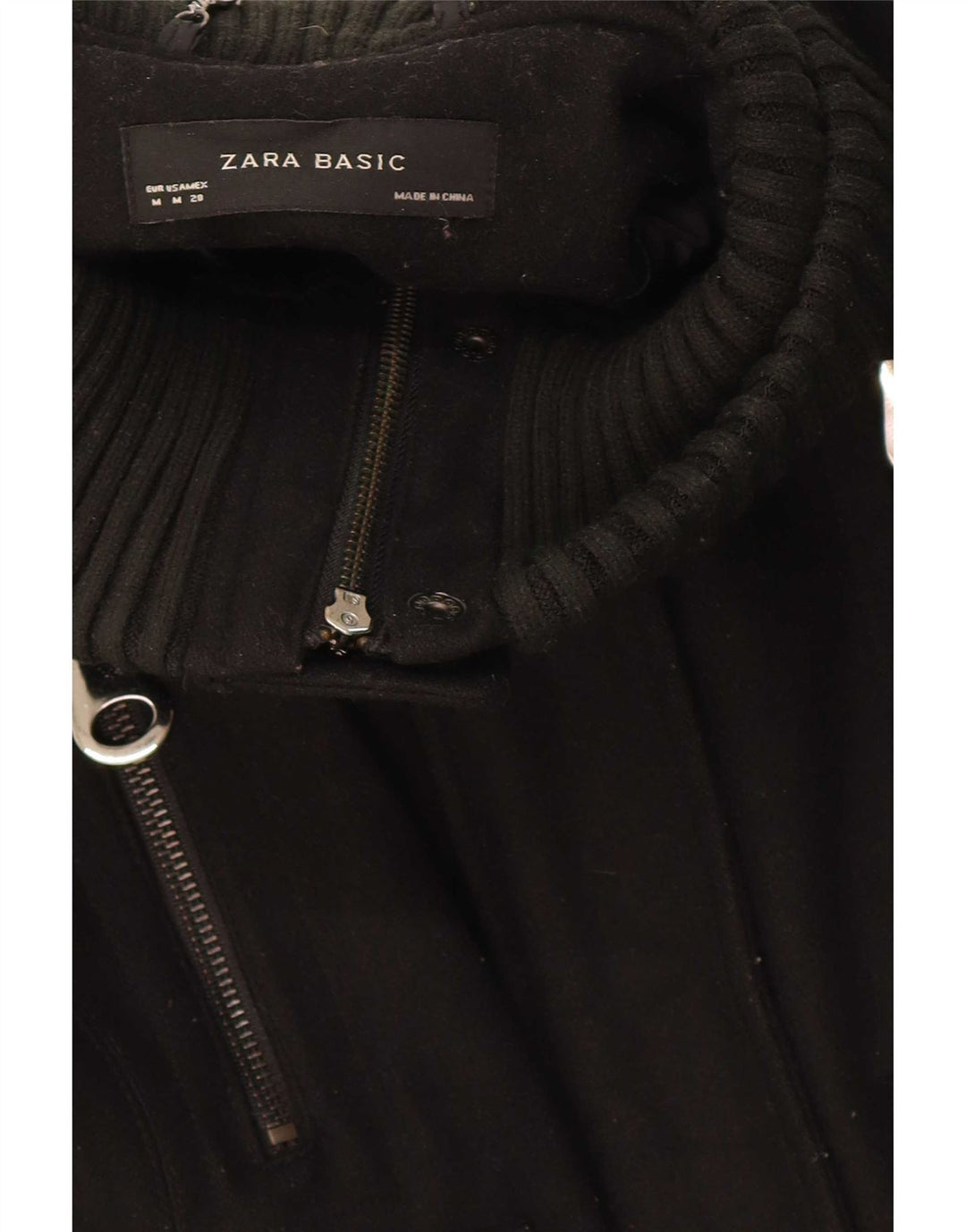 Jaqueta bomber feminina Zara UK 14 lã preta média