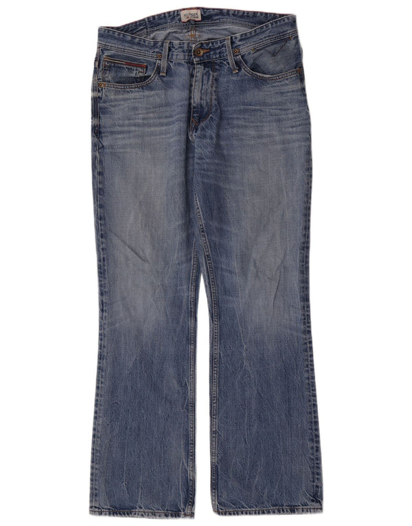 Tommy Hilfiger Masculino Larkee Bootcut Jeans W34 L32 Azul Algodão