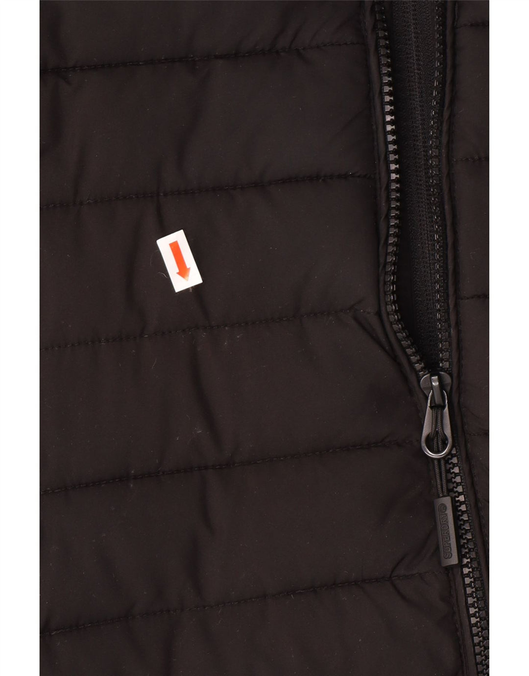 Jaqueta acolchoada masculina Superdry com capuz grande poliéster preto