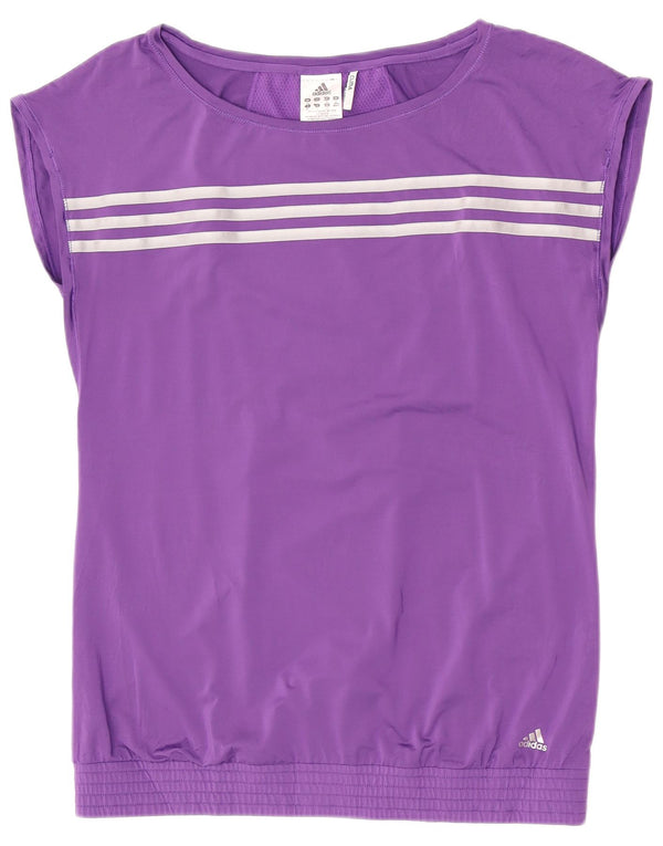 Adidas Womens Graphic T-Shirt Top UK 16 Large Purple Polyester Sports