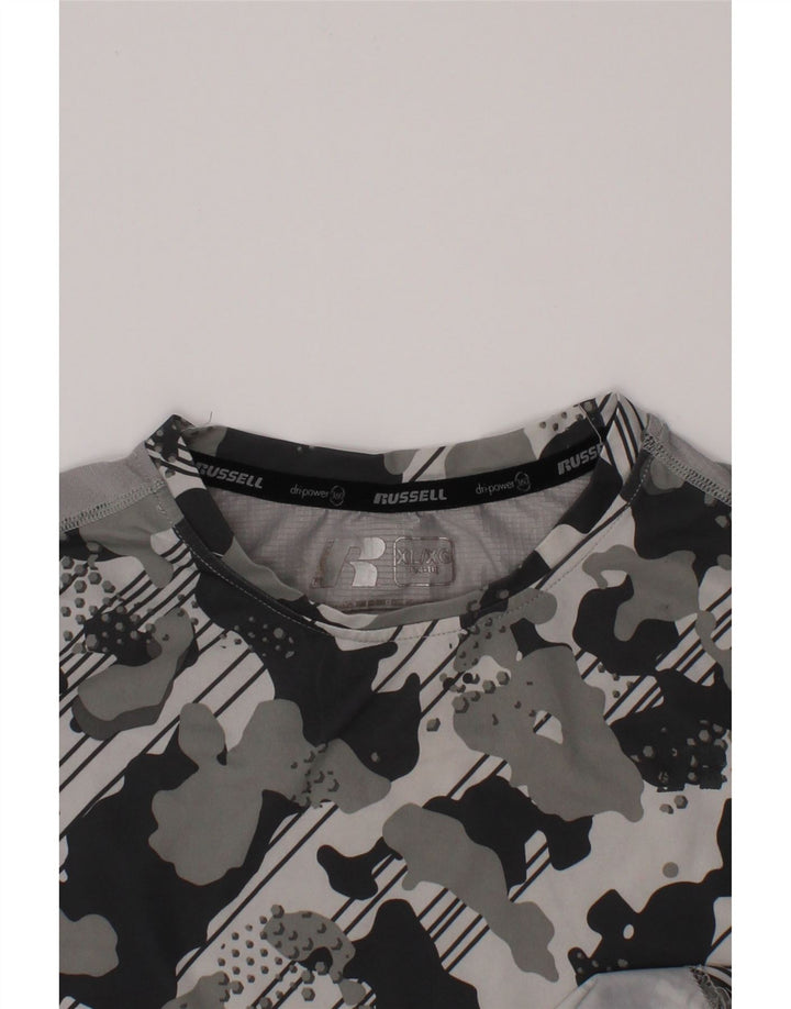 RUSSELL ATLÉTICO Meninos Camiseta Dri-Power Top 14-15 Anos XL Camuflagem Cinza