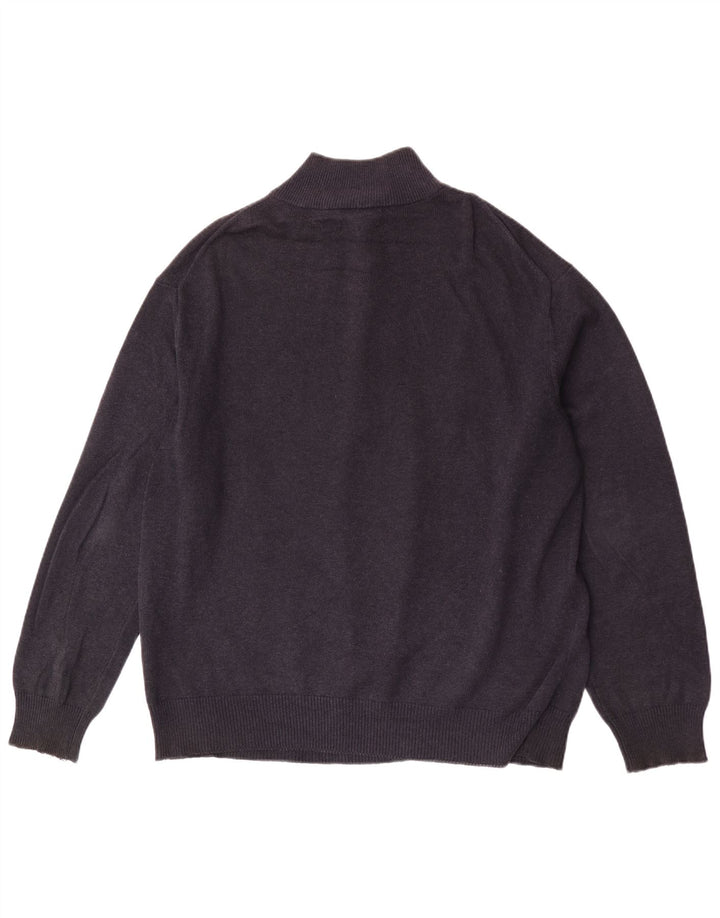 Suéter masculino Gant com zíper e gola XL algodão azul marinho