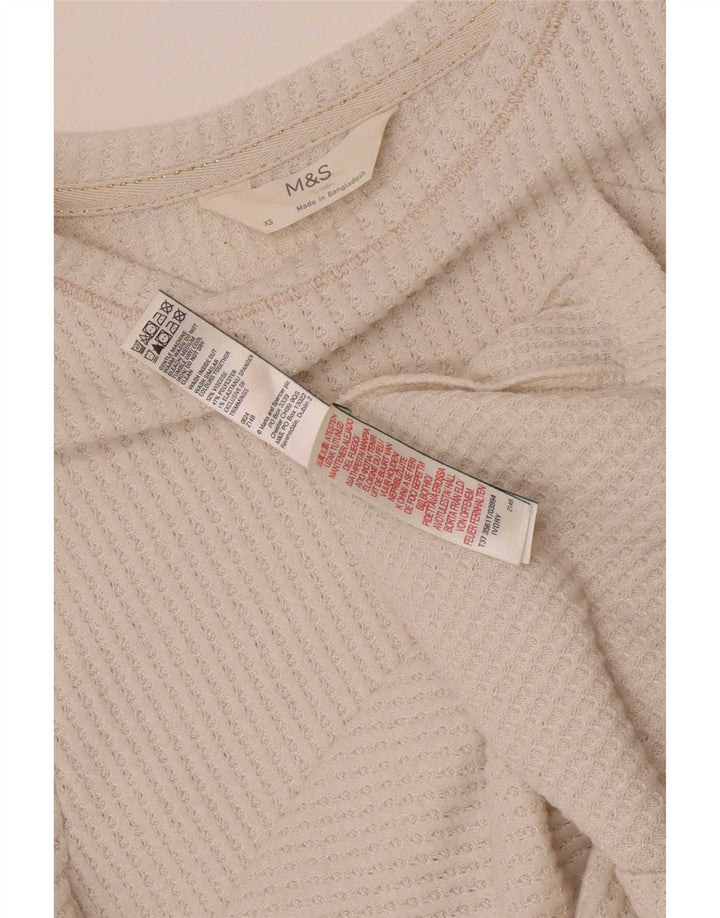 Blusa feminina Marks & Spencer UK 6 XS viscose branca