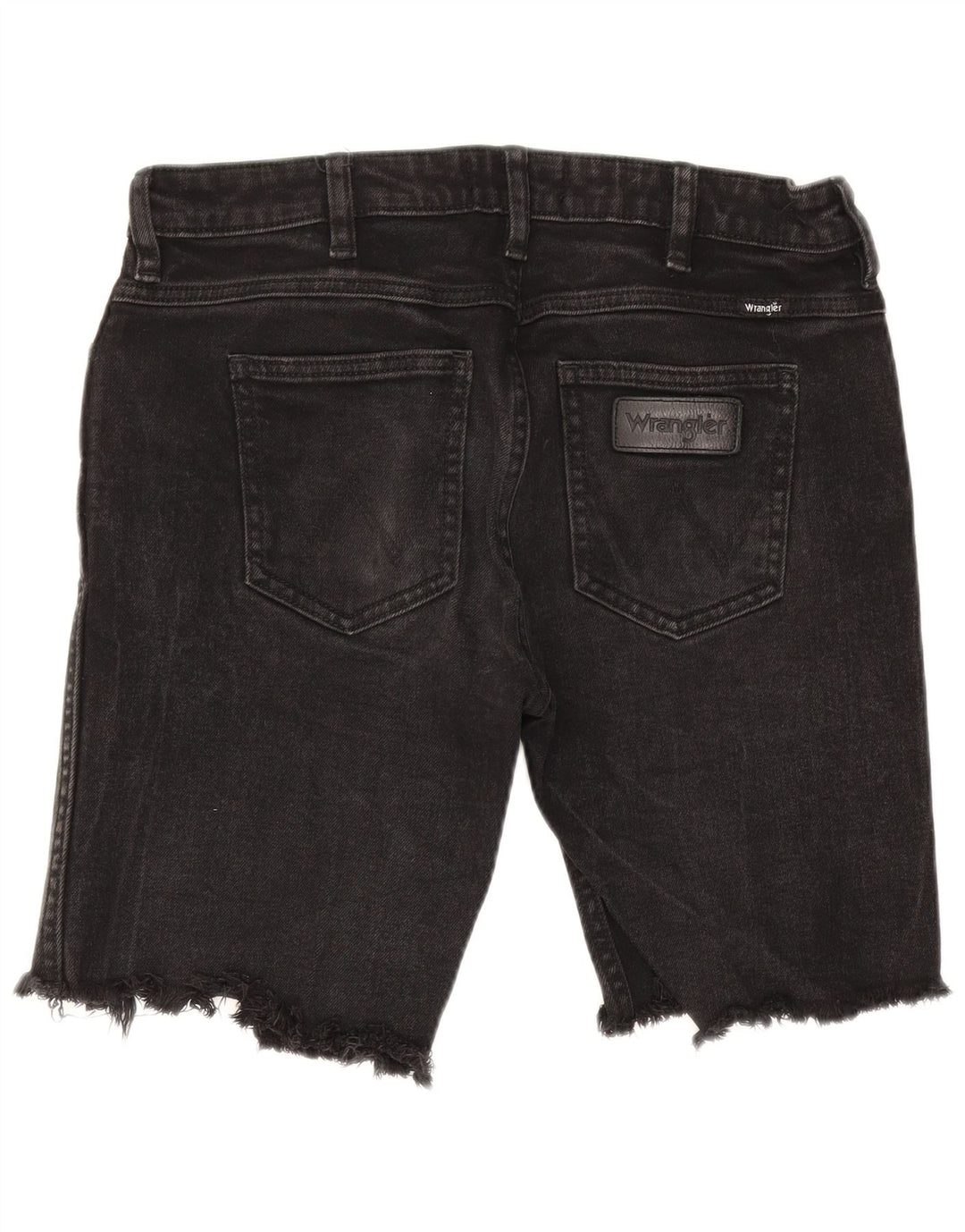 Shorts jeans feminino Wrangler desgastado W30 algodão preto médio