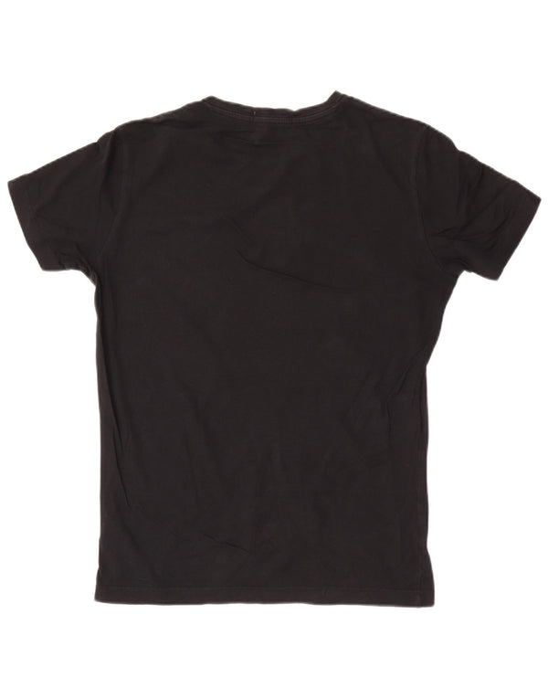 Camiseta masculina Calvin Klein Jeans Slim Fit gráfica top médio algodão preto
