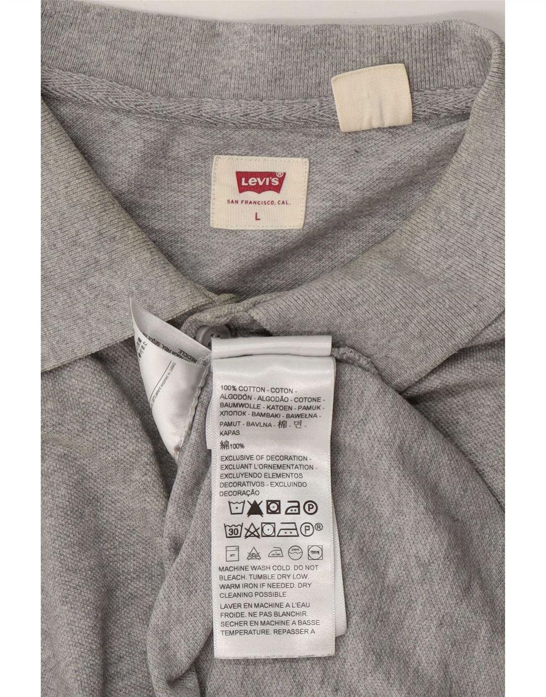 Camisa polo masculina Levi's grande algodão cinza