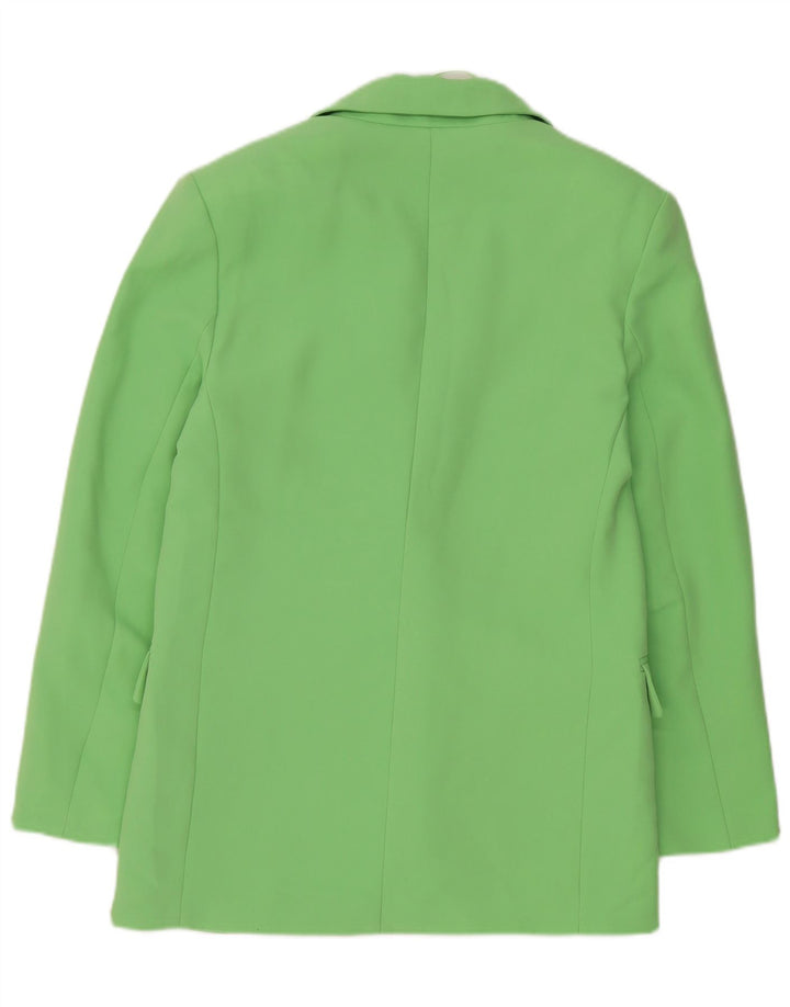 Jaqueta blazer oversized Zara feminina com 1 botão Reino Unido 6 XS verde poliéster