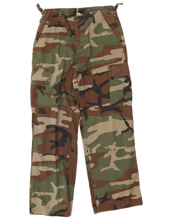Calça cargo reta masculina Mil-Tec pequena W28 L28 camuflada multicolorida