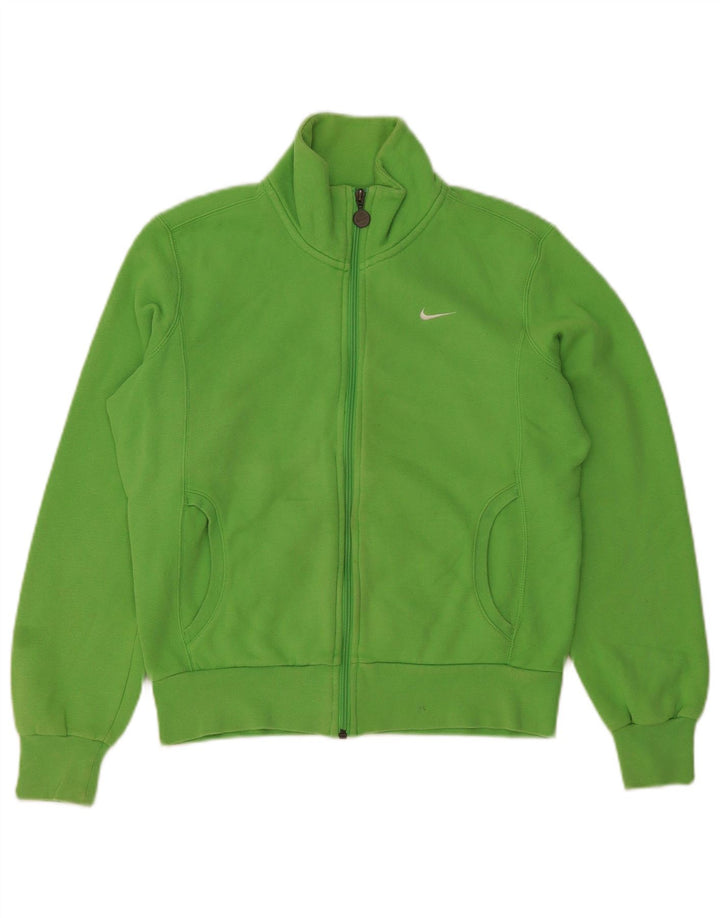 Nike Womens Tracksuit Top Jacket UK 10/12 Médio Algodão Verde