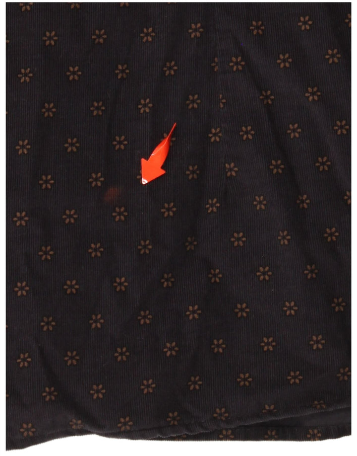 Camisa masculina de veludo cotelê TED BAKER tamanho 6 2XL algodão floral azul marinho