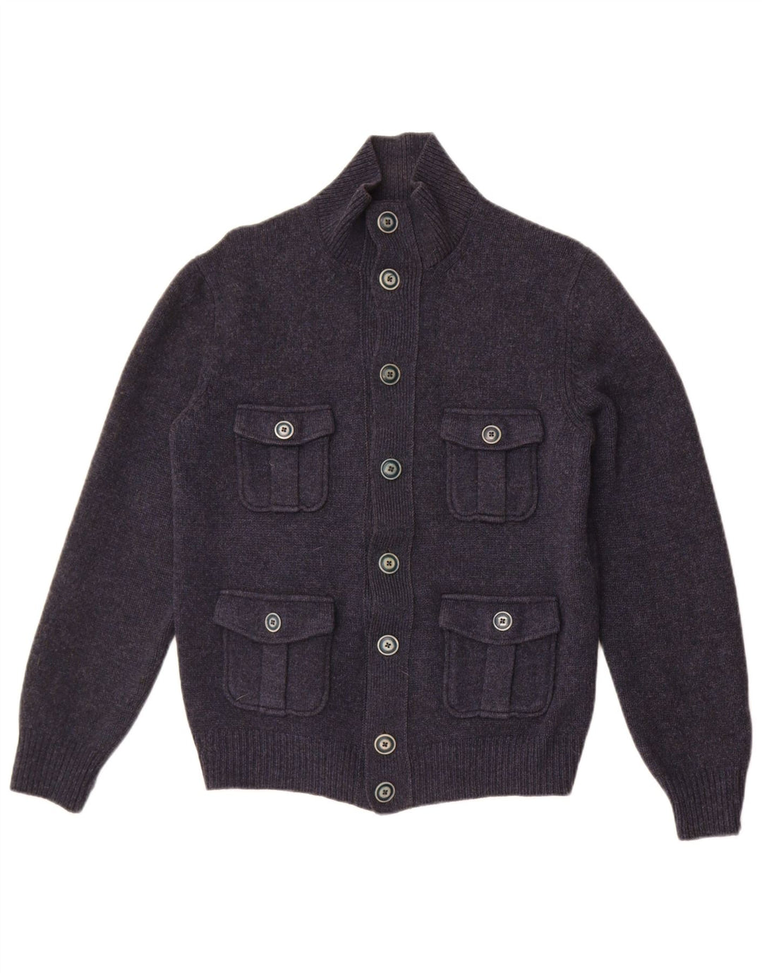 Suéter Cardigan Militar Masculino Pequeno Azul Marinho