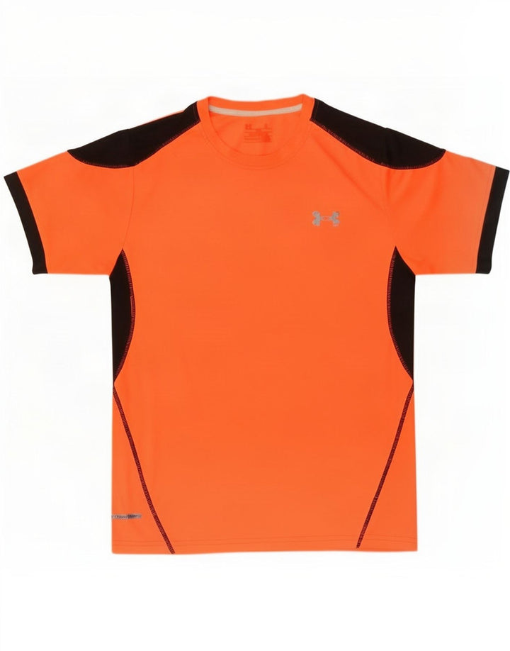Under Armour Mens Camiseta Top Médio Laranja Colorblock Poliéster
