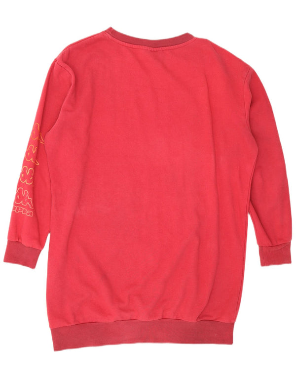 Kappa feminino oversized gráfico moletom jumper vestido Reino Unido 16 grande rosa