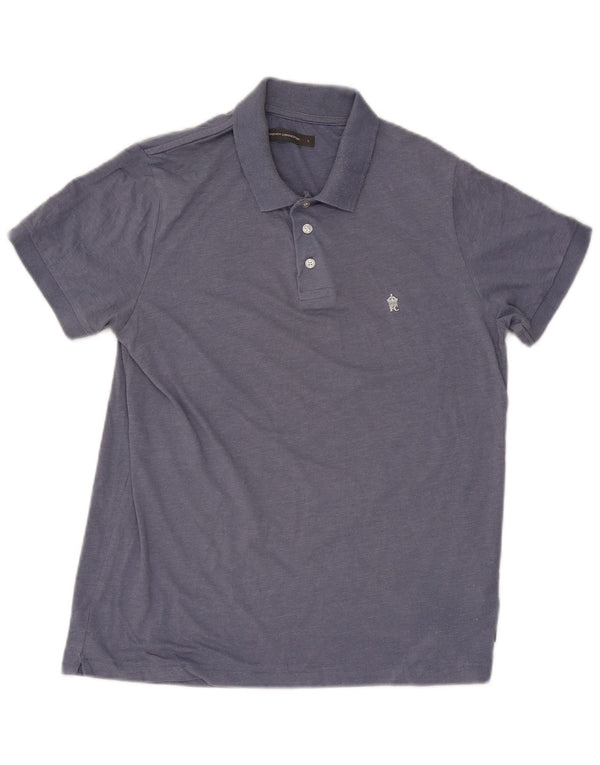 Camisa polo masculina French Connection grande algodão azul