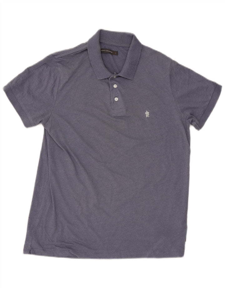 Camisa polo masculina French Connection grande algodão azul
