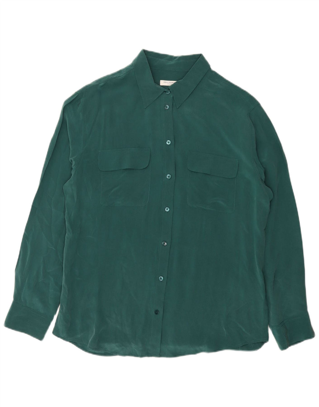EQUIPMENT Blusa feminina camisa Reino Unido 16 grande seda verde