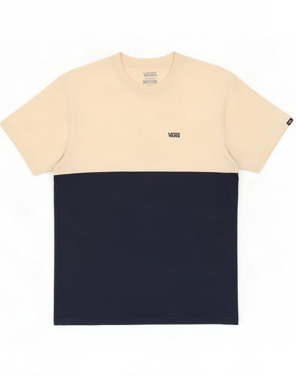 Vans Mens Classic Fit T-Shirt Top Médio Branco Colourblock Algodão