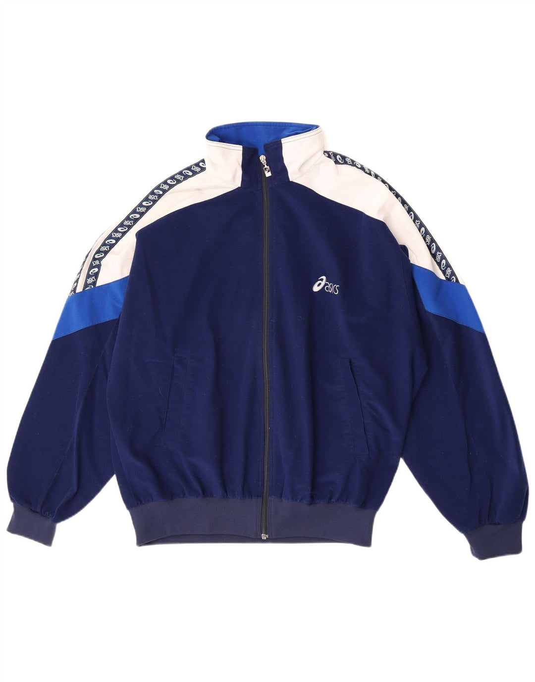 Asics Mens Graphic Tracksuit Top Jacket IT 52 Grande bloco colorido azul