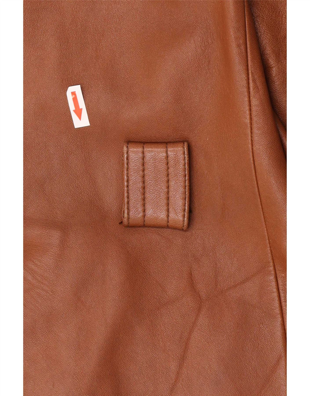Jaqueta de couro feminina vintage com 3 botões Reino Unido 8 pequena marrom