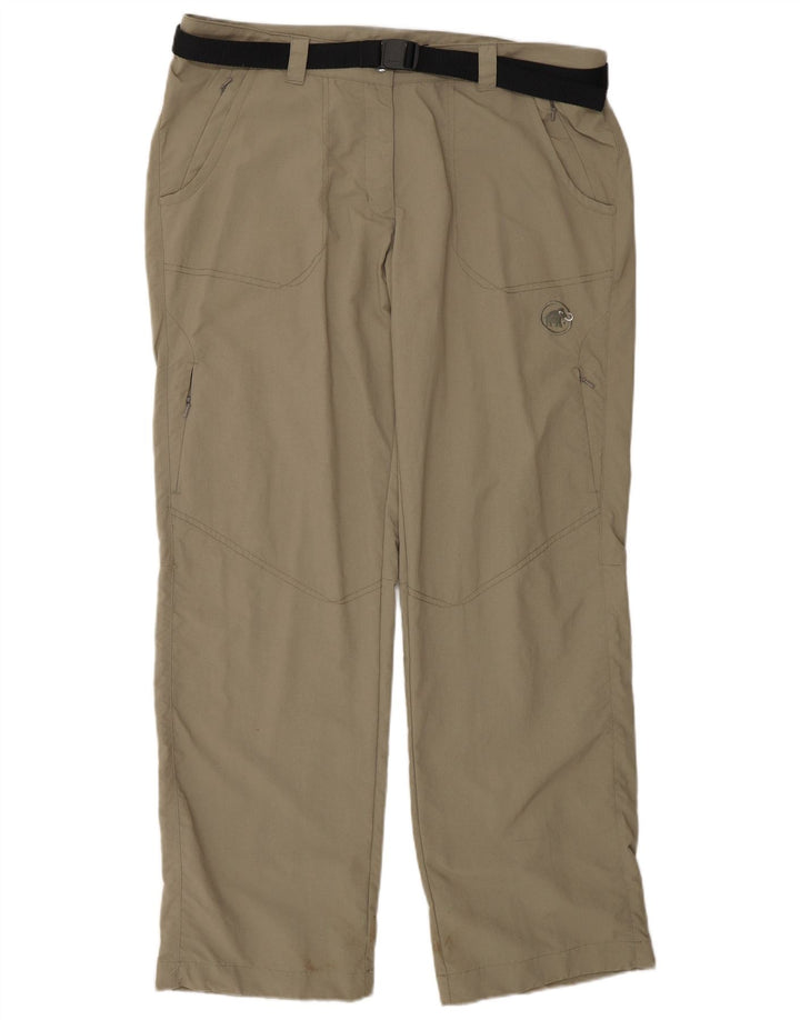 Calça cargo feminina curta reta MAMMUT Reino Unido 18 XL W36 L31 cáqui
