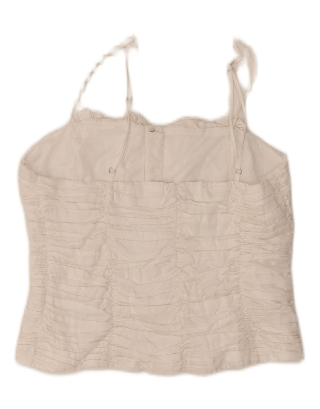 ZARA Top Cami Feminino Crop UK 16 Grande Branco