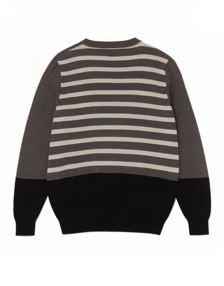 Suéter diesel masculino com gola canoa, pequeno, cinza, algodão colorblock