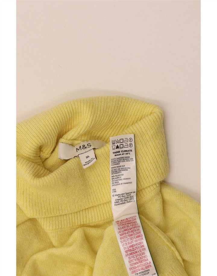 Suéter feminino Marks & Spencer com gola redonda Reino Unido 18 XL amarelo poliéster