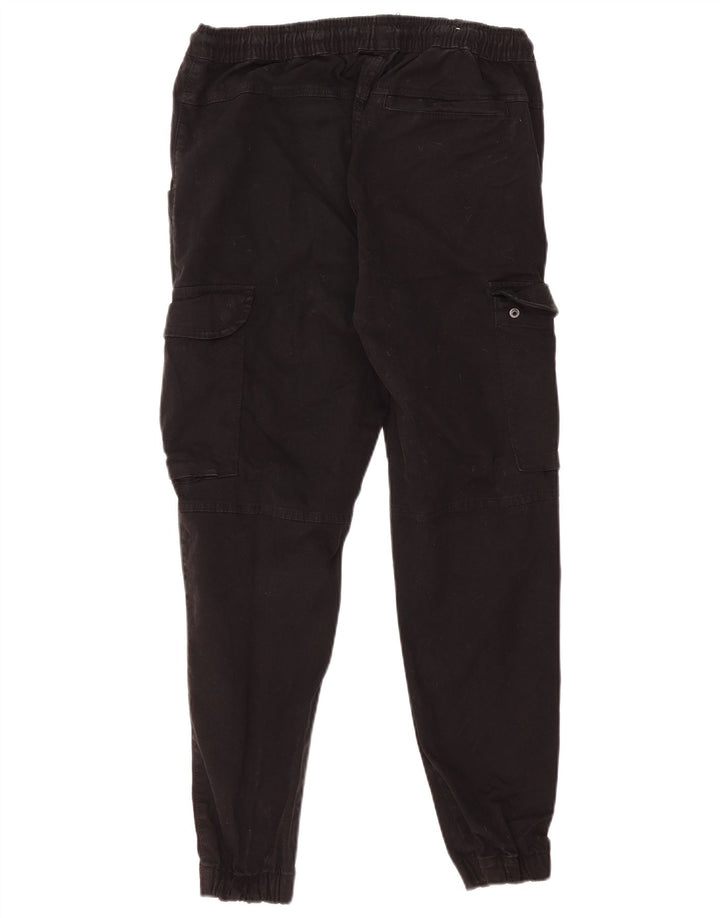 Zara Mens Joggers Cargo Calças Médio W30 L27 Algodão Preto