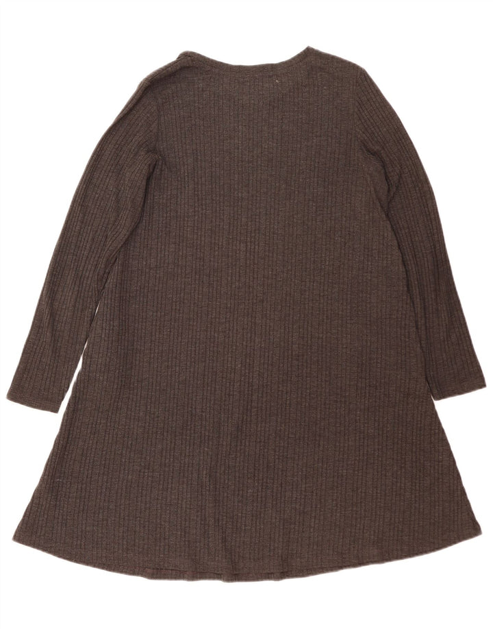 Vestido suéter feminino de manga comprida Marks & Spencer Reino Unido 14 grande cinza poliéster