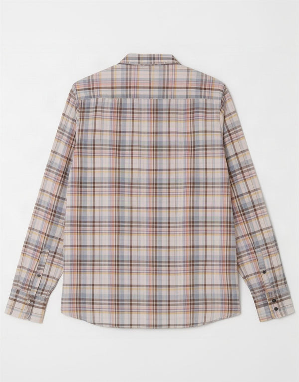 Camisa masculina Hugo Boss Regular Fit média de algodão xadrez multicolorido