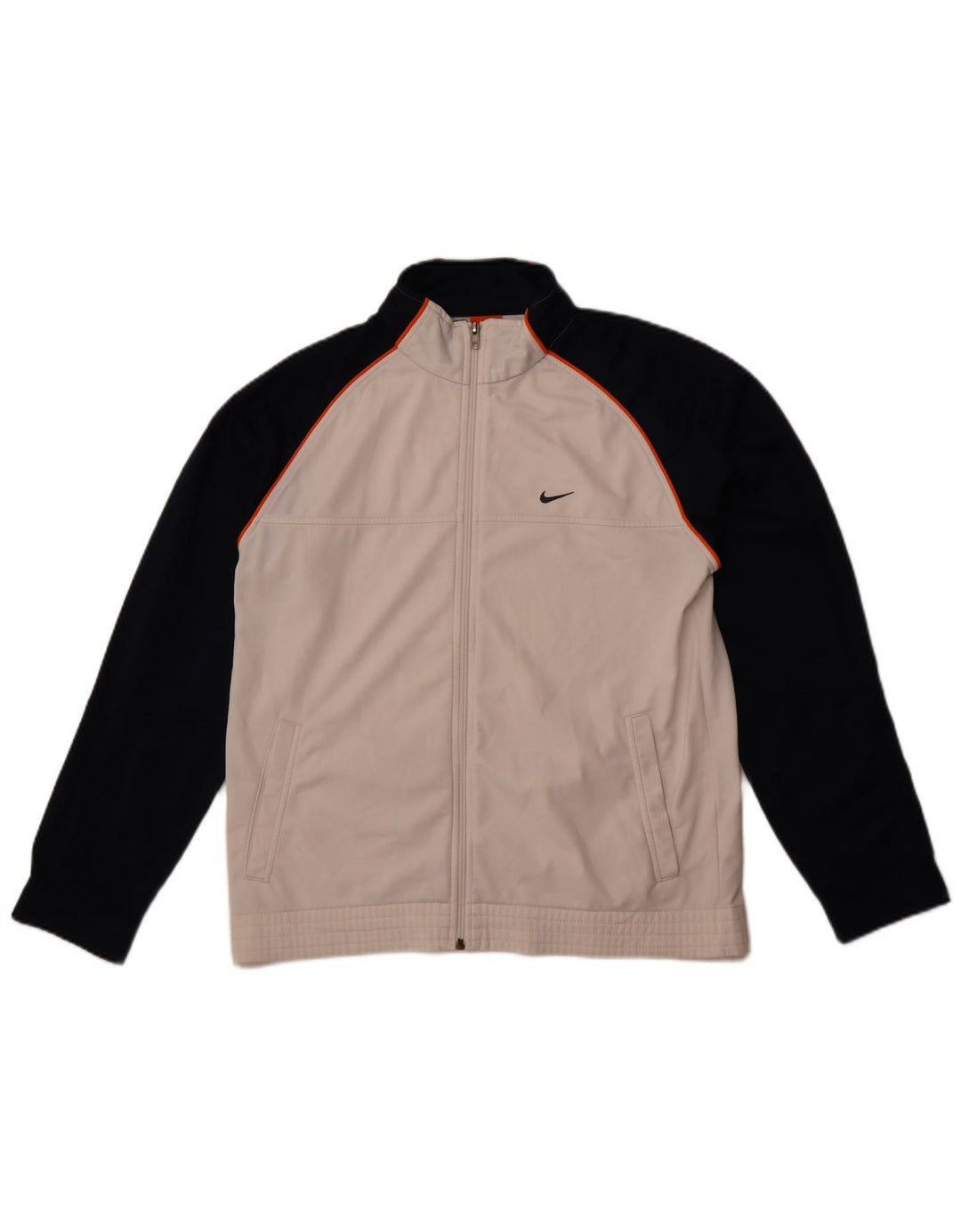 Nike Mens Tracksuit Top Jacket UK 38/40 Médio Branco Colorblock Poliéster