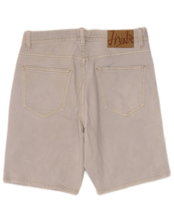 Zara Mens Denim Shorts EU 38 Pequeno W30 Algodão Cinza