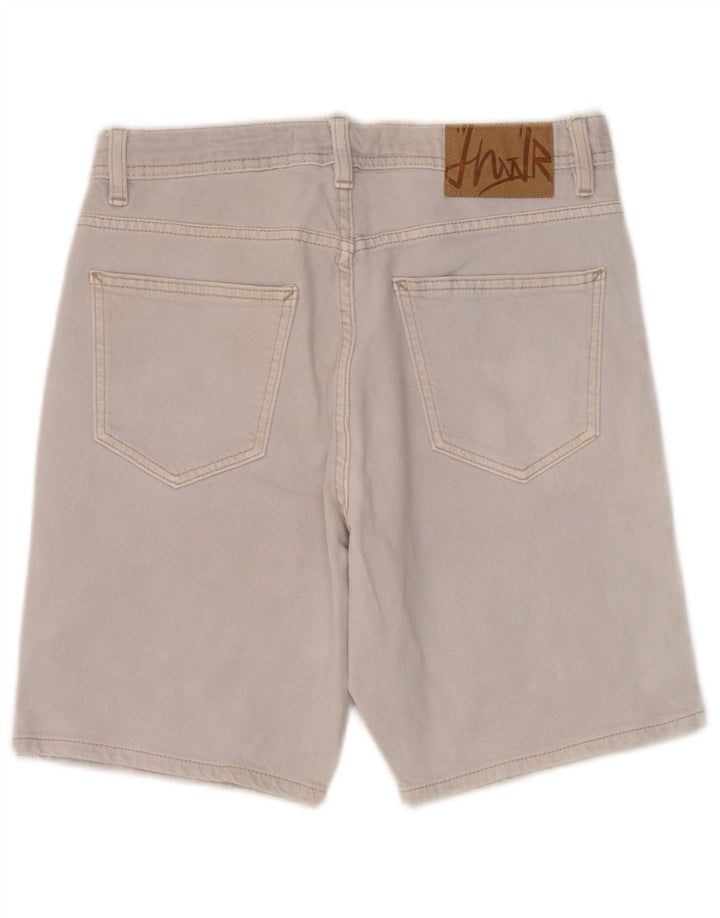 Zara Mens Denim Shorts EU 38 Pequeno W30 Algodão Cinza