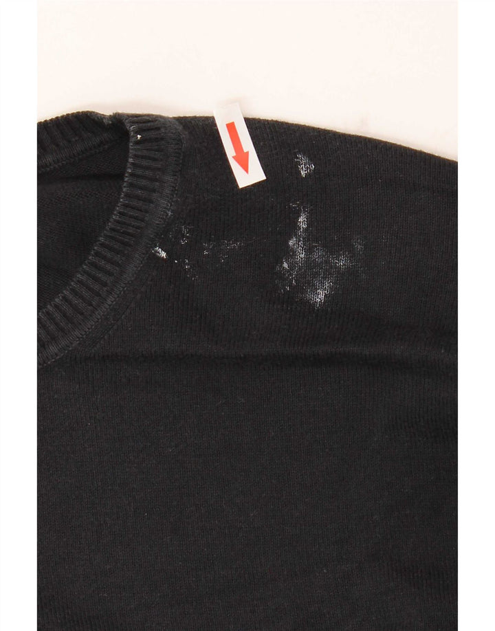 Suéter masculino com gola redonda Benetton grande preto