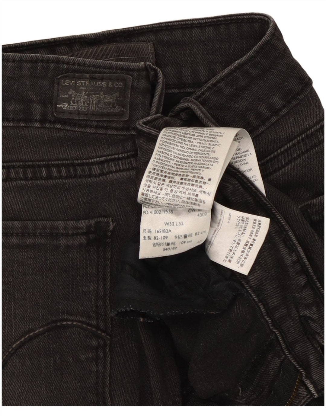 Legging feminina Levi's Bootcut jeans W32 L32 algodão preto