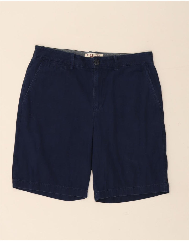 PENGUIN Mens Chino Shorts W32 Médio Algodão Azul Marinho