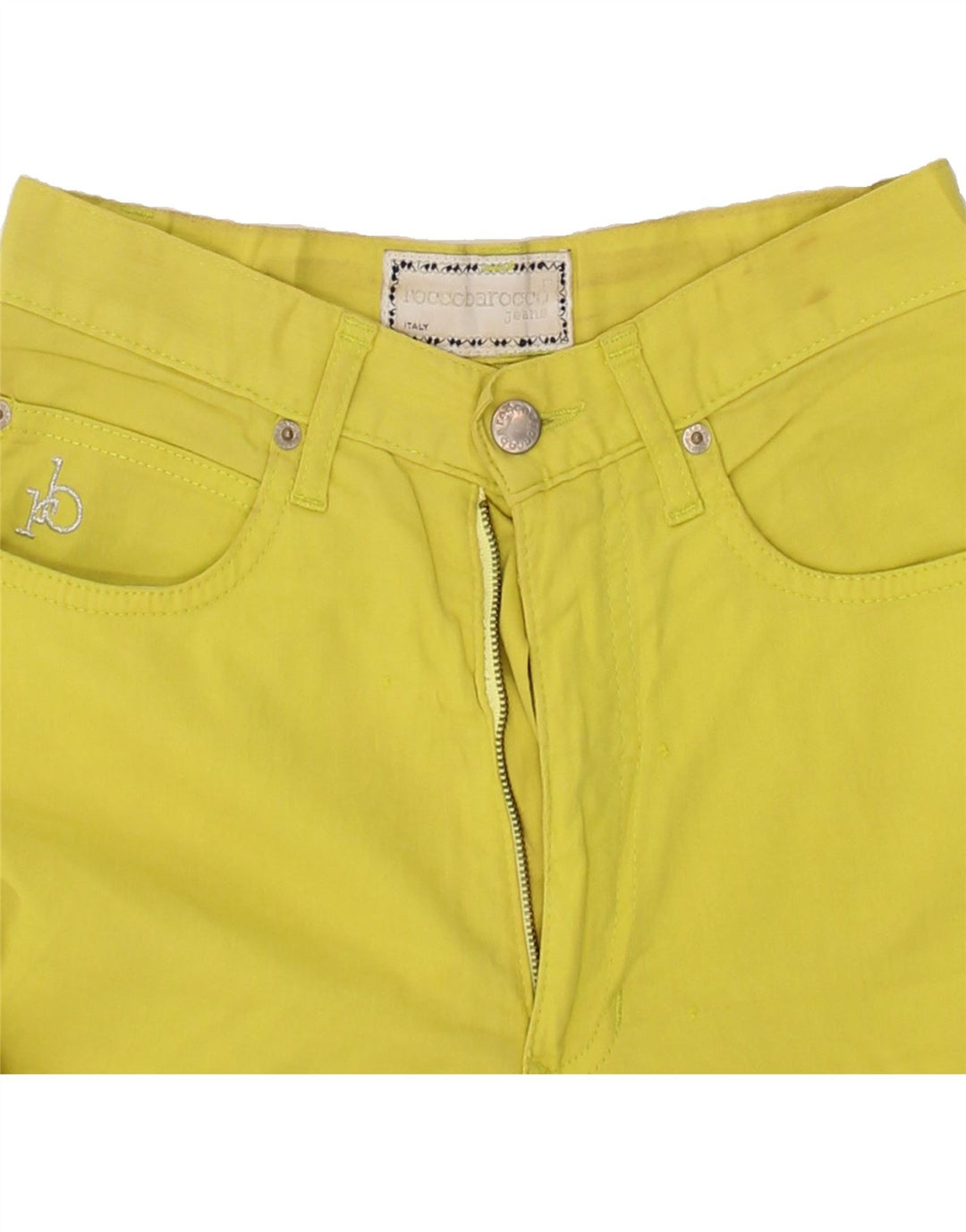 ROCCOBAROCCO Womens Tapered Casual Trousers W26 L24  Yellow Vintage Roccobarocco and Second-Hand Roccobarocco from Messina Hembry 