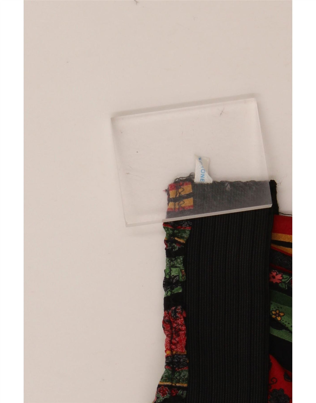 Saia feminina VINTAGE cintura alta evasê W24 XS algodão floral multicolorido