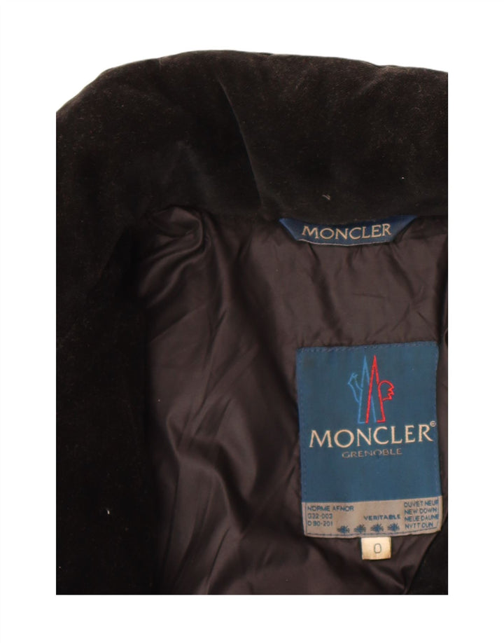 Moncler feminino oversized veludo acolchoado jaqueta tamanho 0 XS algodão preto