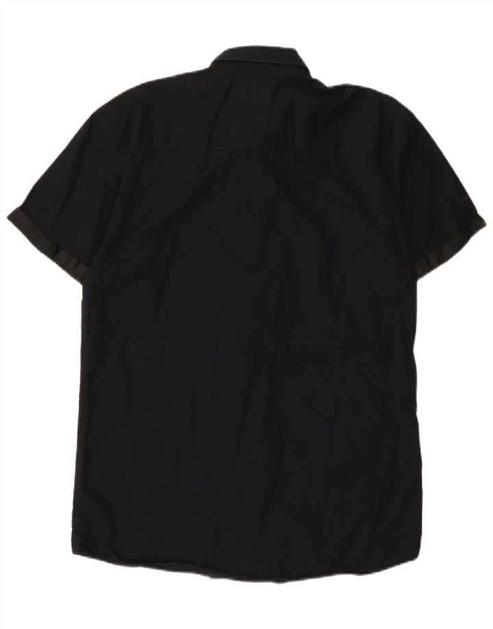 Camisa masculina de manga curta Jack & Jones grande algodão preto