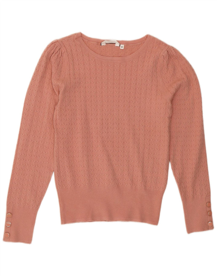 Suéter feminino Naf com gola canoa UK 12 viscose rosa médio