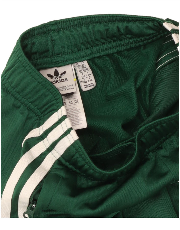 Adidas meninos calças de treino joggers 7-8 anos poliéster verde